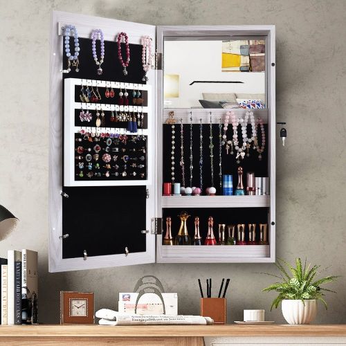 Free shipping Jewelry Organizer Wall/Door Mounted Lockable Jewelry Cabinet with Mirror Space Saving Jewelry Storage Cabinet Free shipping Jewelry Organizer Wall/Door Mounted Lockable Jewelry Cabinet with Mirror Space Saving Jewelry Storage Cabinet